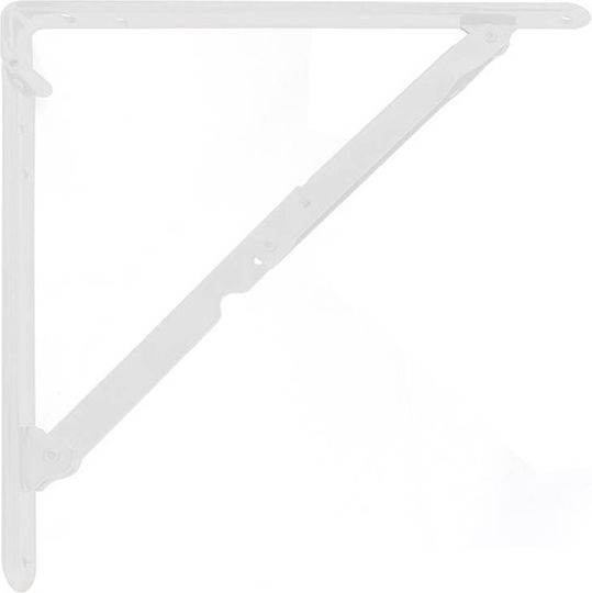Metal Shelf Support Bracket Foldable White Pair 30cm