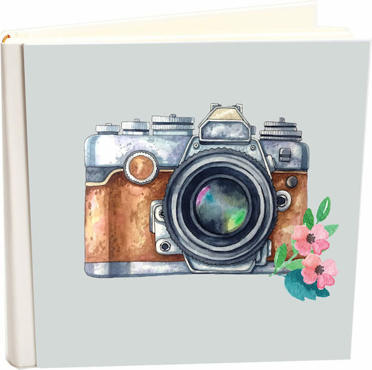 Албум от изкуствена кожа за колекция My Album Camera Vintage Кафяв Албум с папка с корици 30x30см Кутия за съхранение 100 страници
