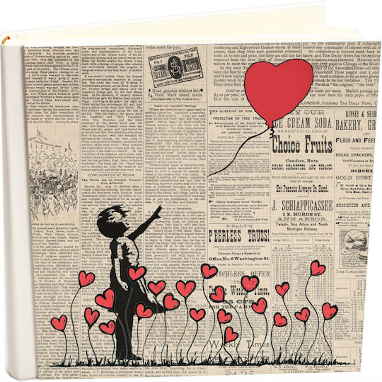 My Album Heart & Girl Newspaper Boho Style Rice Paper 30x30cm Album Box 80 Pages