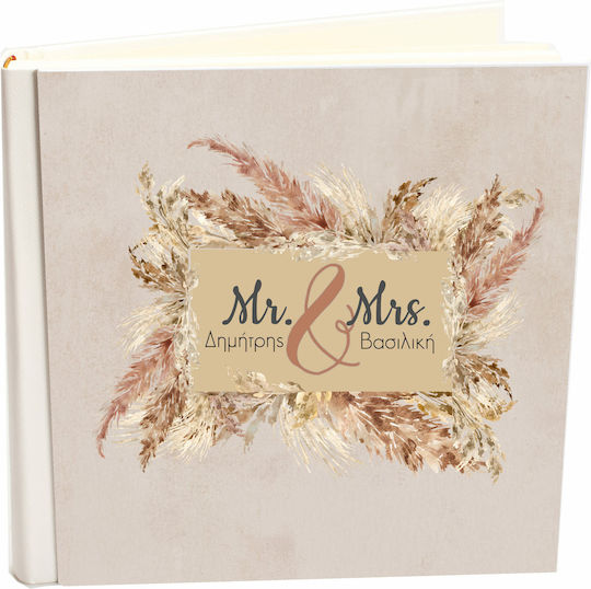 My Album Charcoal Boho Style Name Dimitris – Vasiliki Album with Rice Paper 30x30cm Album Box 120 Pages