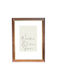 Fotorahmen Hölzernes Wand Braun Matt Zeichen Schwarze Patina Goldene Linie Glas Matt K316-39 Fotografie 25cmx35cm
