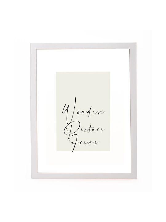 Wooden Wall Photo Frame White Photo Puzzle Frame Depth 3cm & Matte Glass K2033-3 Photo 50cmx70cm
