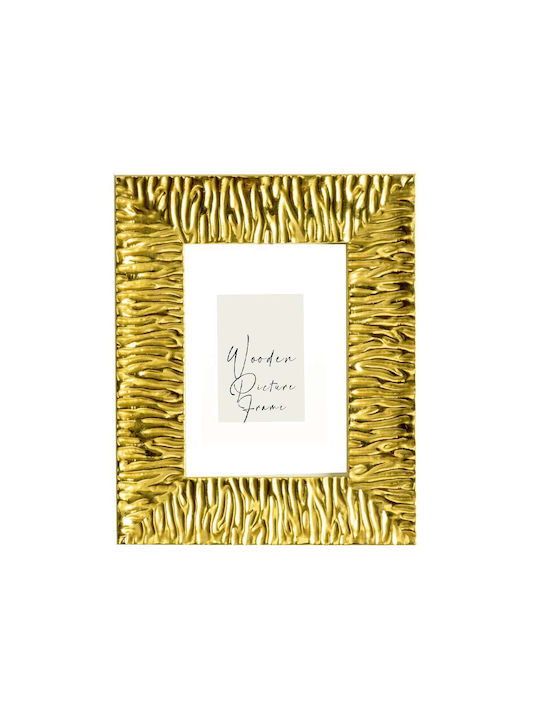 Wooden Wall Photo Frame Gold Embossed Matte Woo...