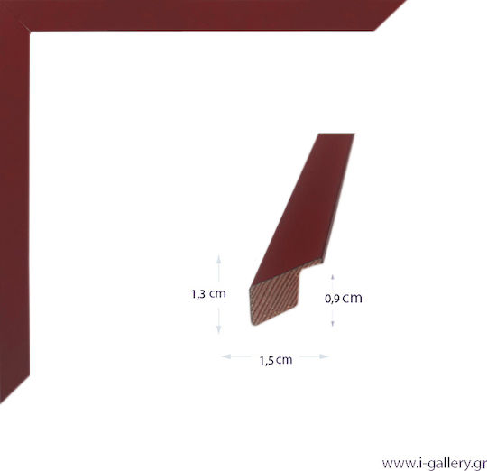Fotorahmen Hölzernes Burgundisch Matt Plaké Design