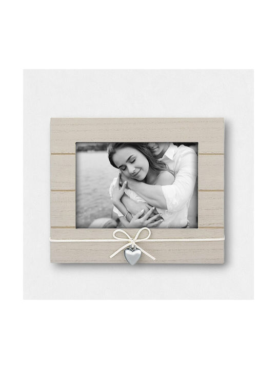 Artifact Wooden Gray Photo Frame “καρδia-g” 21cm X 17cm