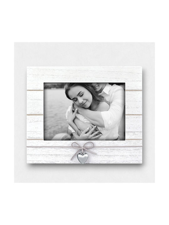 Artifact Wooden White Photo Frame “καρδια-w” 25cm X 19cm