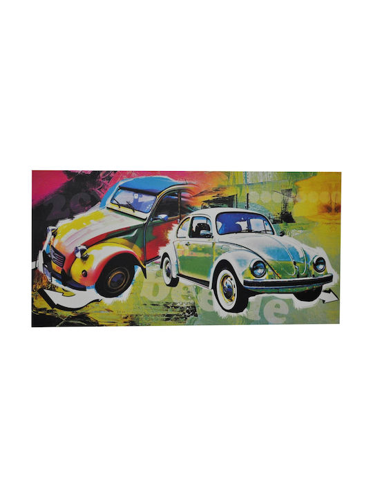 Gemälde Leinwand Autos Rot Grün Blau 100x50cm Pol L100501