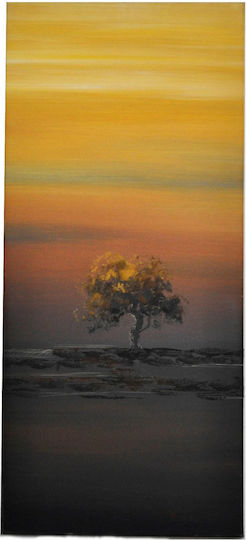 Gemälde Leinwand Baum Gelb Schwarz 45x100cm Pol 028-2