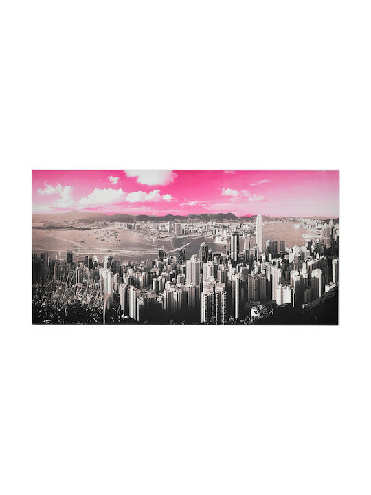 Hong Kong Grau Rosa Leinwand Gemälde 100x50cm Pol 1006-1