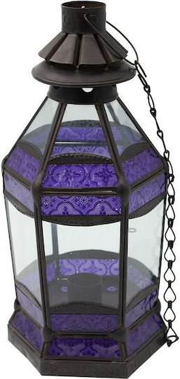 Metallisches Hängendes Laternen-Glas 30x12x12cm Lila