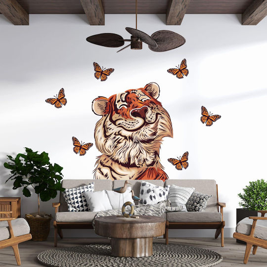Wandsticker Die Tiger Und Die Schmetterlinge 130x77cm