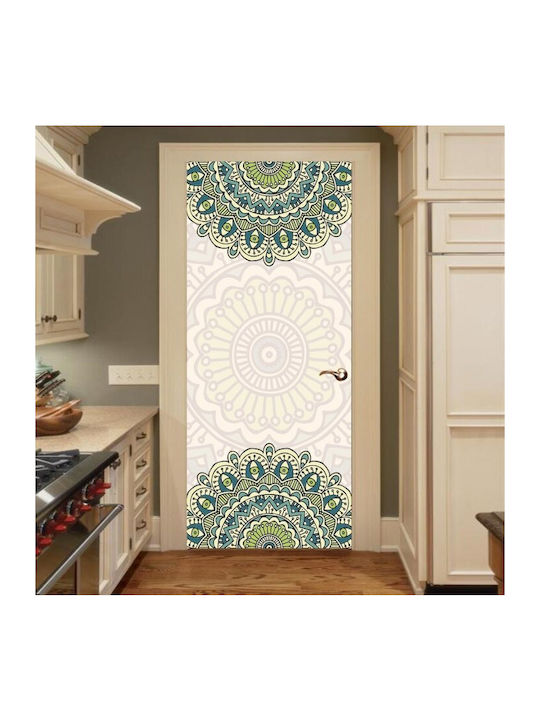 Αυτοκόλλητο Πόρτας Mandala Green Black 70x210cm