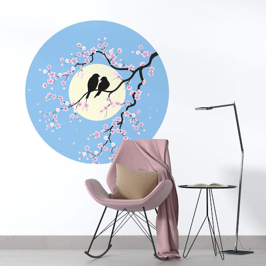 Wandsticker & Wandgemälde Vögel In Der Blühenden Mandelbaum 70x70cm