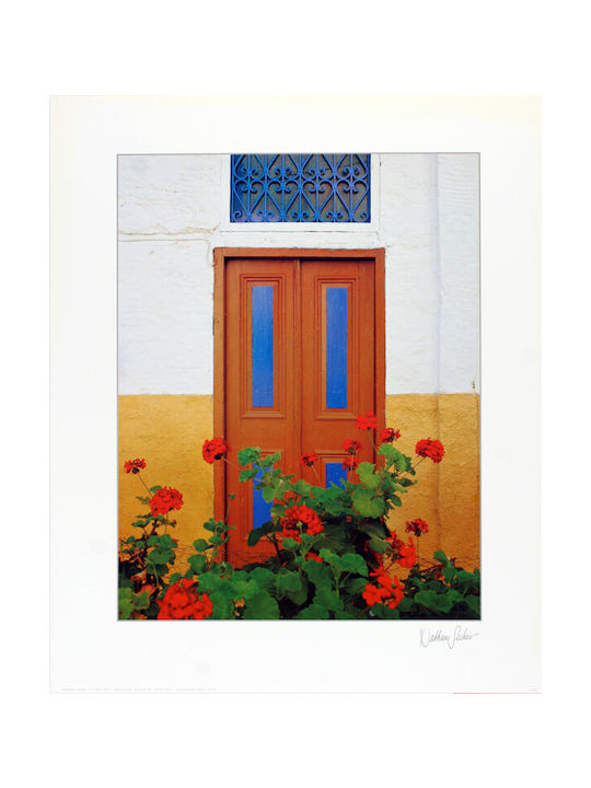 Photo Greek Islands House Front Door Poster 45×55cm