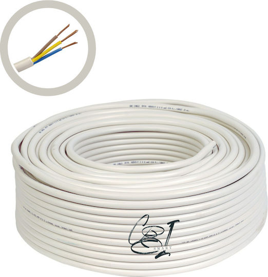 Cablu Electric Cupru 3x1.5 Mm² 100 M Flexibil Izolație Pvc 300/500v Cobi Smart