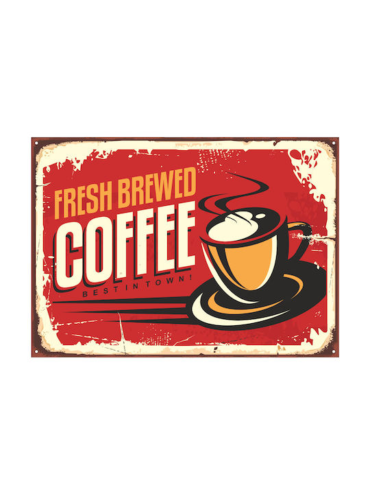 Διακοσμητική Πινακίδα "fresh Brewed Coffee" 30x21