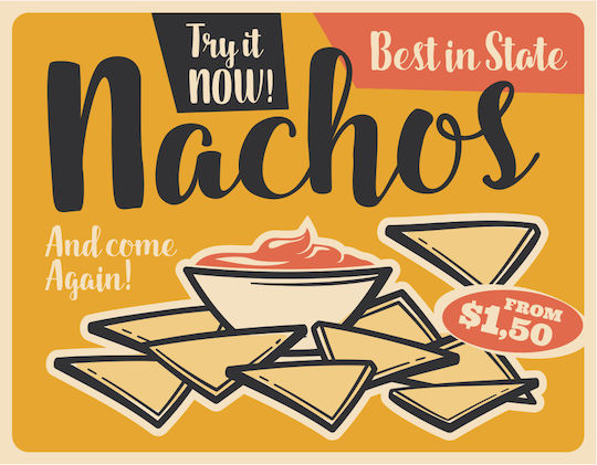 Dekoratives Wandsticker Nachos 30x23
