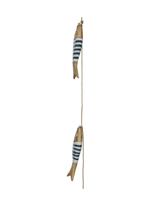 Pești Decorațiuni Din Lemn Sfoară 100cm 5x2x100cm Albastre Kaeming