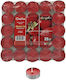 Strawberry Scented Red Tealights 4 Hour Set 25 Pieces