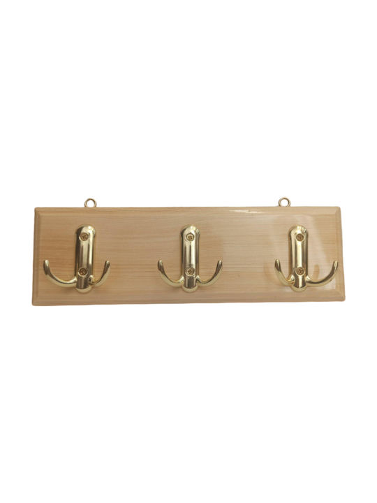 Karageorgos Bros Wooden Wall Hanger 3 Hooks Light 30 cm 1992