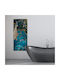 Artistic Wall Hanger Blue Golden Shades 40x90cm 16mm UV Print Wall Hanger Hat Rack Marine Plywood