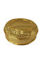 Jewellery Box Metallic Silver-Plated Lacquered Gold Oval 13.4x11.8x6.1cm Goden Dream Home