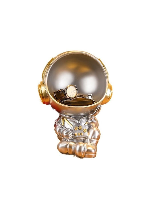 Miniatură Decorativă Mare Astronaut Din Plastic Pentru Depozitare Obiecte 21x19x26 Argintiu