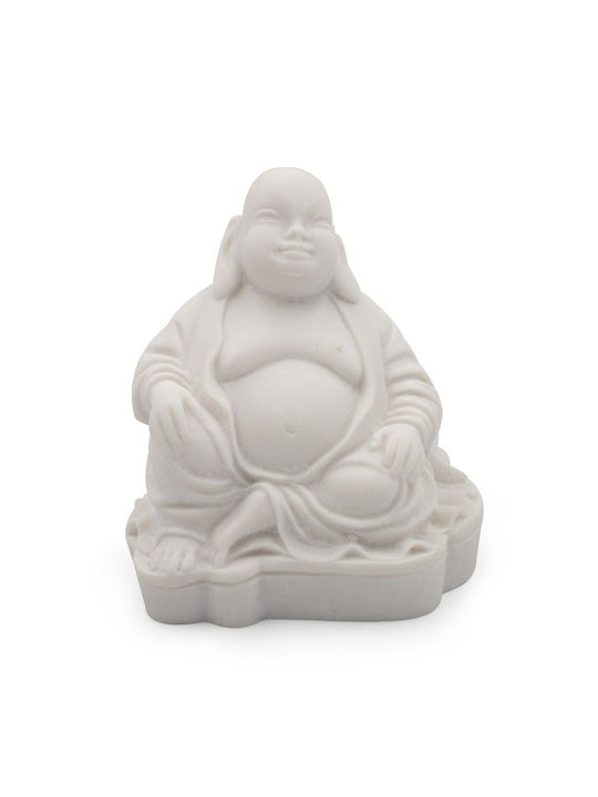 Sculptură Handmade Buddha Alb 9cm Handmade În Grecia