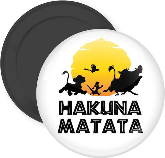Hakuna Matata Decorative Magnet Refrigerator Round Size 5cm