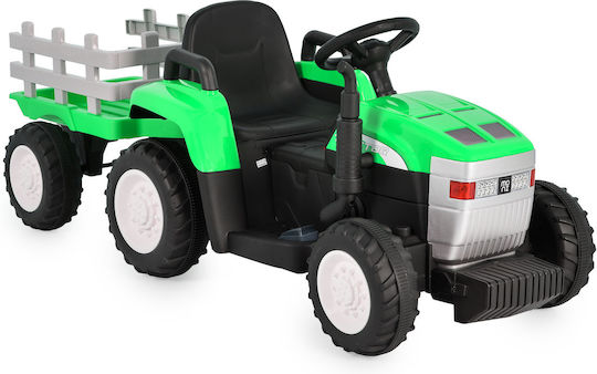 Kids 12V Electric Ride On Tractor with Trailer Dallas Green