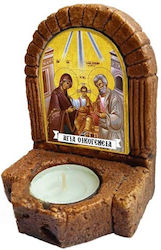 Holy Family Icon Ceramic Iconostasis Candle Holder Candelabrum 11cm Holy Family Icon Ceramic Iconostasis Candle Holder Candelabrum 11cm