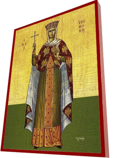 Holy Patience – Classic Byzantine Icon in Terracotta Red with 28cm Width