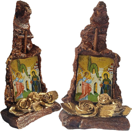 Saint Irini Chrysovalantou Icon – Table Ceramic Icon Stand 16cm