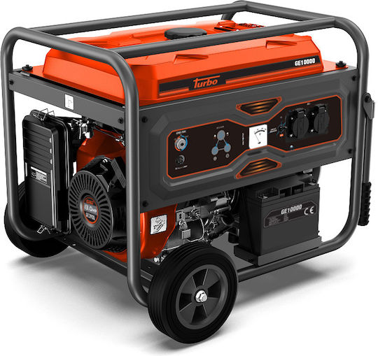 Turbo Generator Gasoline Four-stroke with Wheels and Maximum Power 10kVA