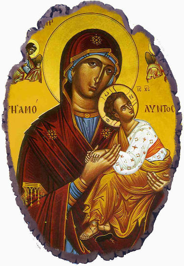 Παναγία Αμόλυντος Πέτρινη Εικόνα Βάσης & Τοίχου 21cm