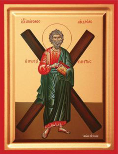 Der Heiligenikone St. Andreas Siebdruck Hölzernes 50x70cm