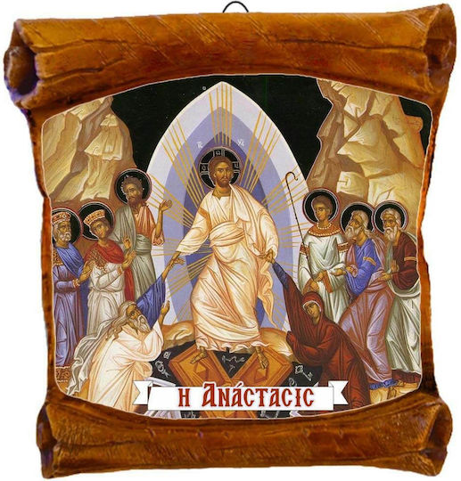 Heiligenikone Die Auferstehung Christi Oder Tisch Keramik Papyros 18cm