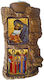 Heilige Maria Eleeusa & Erzengel Michael Gabriel Diptich Keramisches Kandelaber Reso 17cm