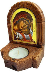 Holy Mary of the Heart Icon – Ceramic Icon Stand Candle Holder 11cm