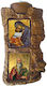 Heilige Maria Elousa & Heiliger Charalambos Dipticho Keramisches Kerzenleuchter Reso 17cm