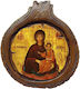Saint Icon Life-giving Spring – Wall or Table Ceramic Wooden Frame Diameter 20cm