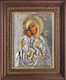 Icon Holy Mary of Kykkos Silver Leaf Covering 925 Local Gold Plating Code 1000 35x43