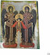 Wooden Saint Icon Mixed Technique Natural Log 26.0 x 20.5cm The Archangels Code 53