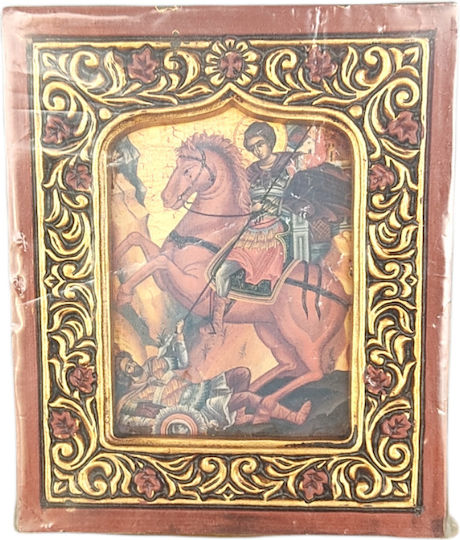 Heiligenikone Hölzernes Heiliger Demetrios Maße 12x10 cm