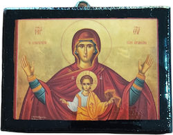 Wooden Holy Mary Icon of the Heavens 7x10cm