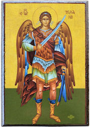 Archangel Michael Full Body Icon Frame Category Paper Krn No 00 Dimensions 6.5cm x 9.5cm Wooden MDF S&k Byzantine Icons