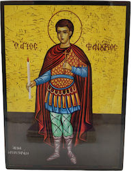 Икона Свещени изображения Св. Фанурий Дървена 25x18