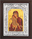 Saint Icon "Axion Esti" Black Wood Silver Leaf 925 Code 104 19x24cm