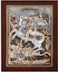 Heiliger Demetrios Silberne Heiligenikone Mit Goldüberzug 20x16cm
