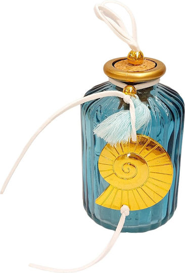 Sticlă Manuală Sticlă Albastru Auriu Scoică 7x10cm Mic 190ml